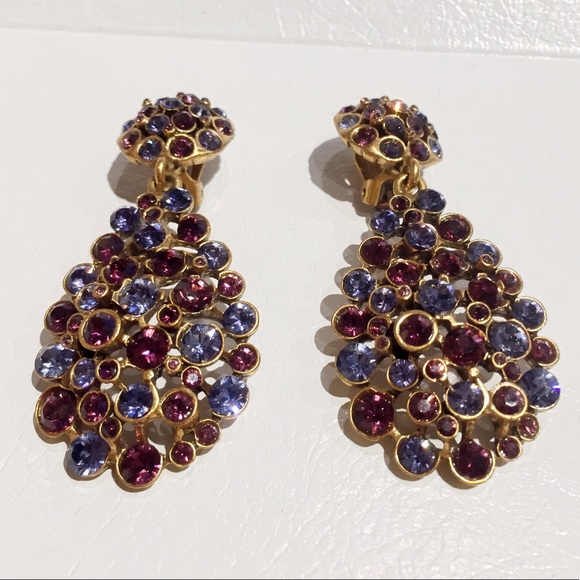 Authentic Oscar de la Renta crystal earrings - Picture 3 of 5
